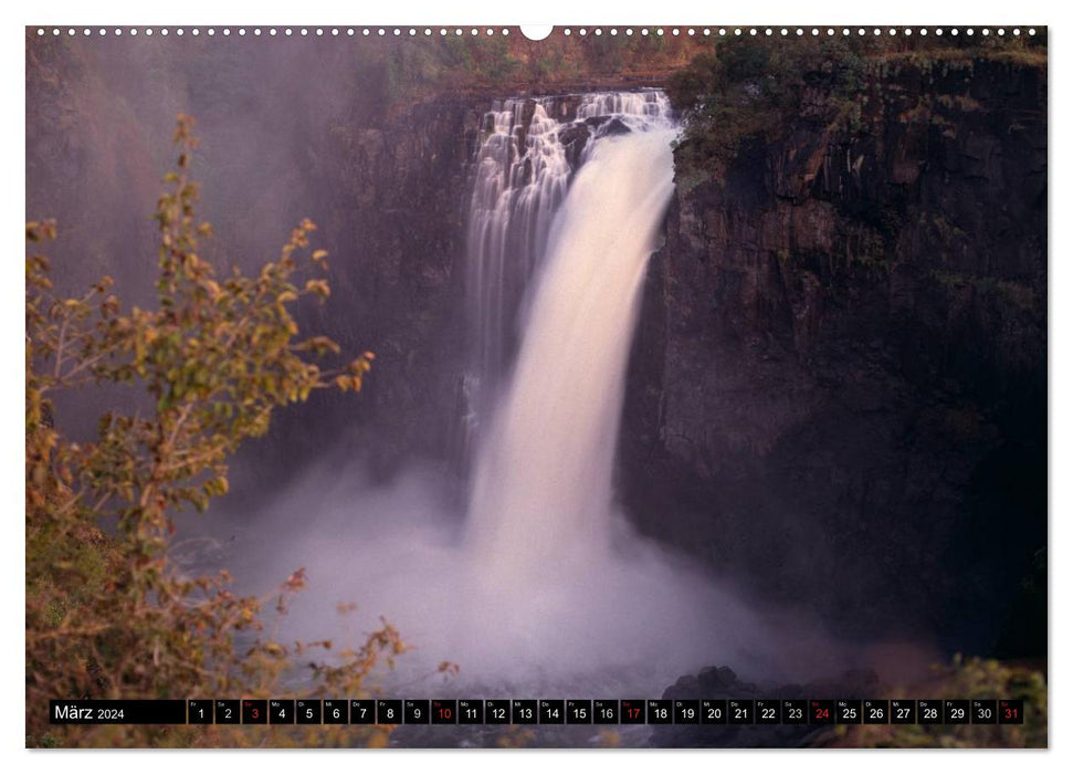 Victoria Wasserfälle, Mosi-oa-Tunya der "Donnernde Rauch" (CALVENDO Wandkalender 2024)