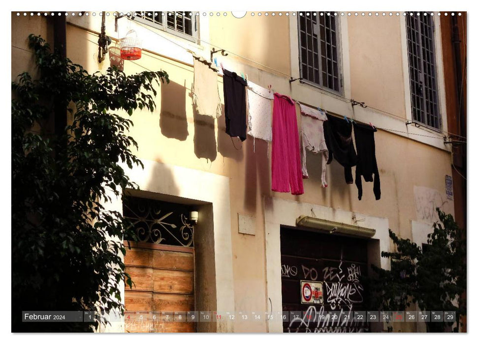 Rome - the cozy district of Trastevere (CALVENDO Premium Wall Calendar 2024) 