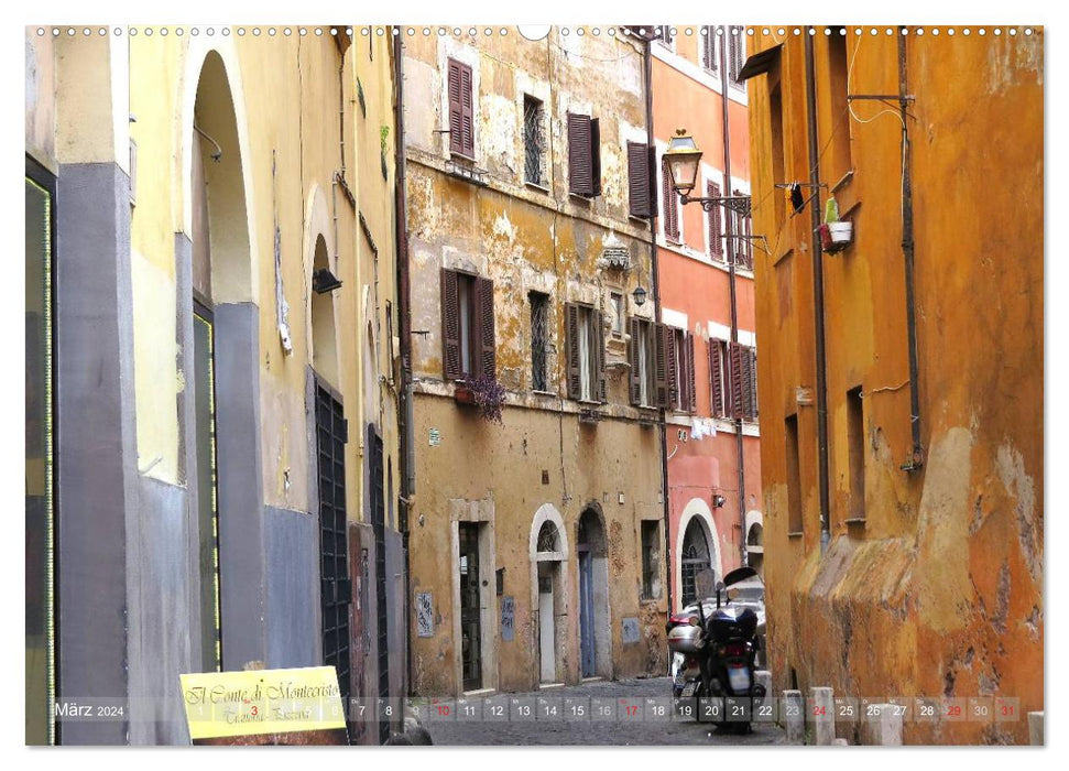 Rome - the cozy district of Trastevere (CALVENDO Premium Wall Calendar 2024) 