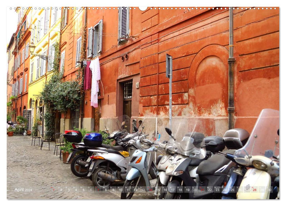Rome - the cozy district of Trastevere (CALVENDO Premium Wall Calendar 2024) 