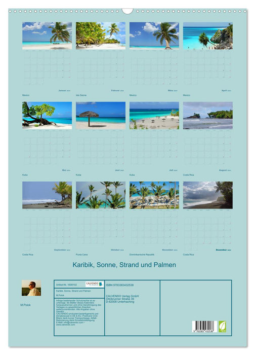Caribbean - sun, beach and palm trees (CALVENDO wall calendar 2024) 