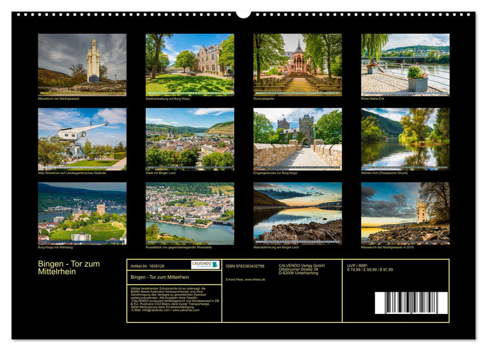 Bingen – Porte du Rhin moyen (Calvendo Premium Wall Calendar 2024) 