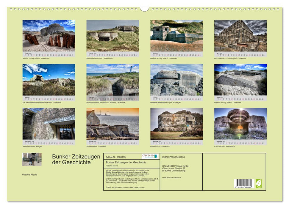 Bunker contemporary witnesses of history (CALVENDO wall calendar 2024) 