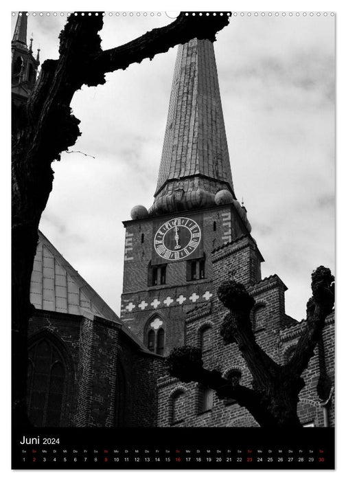 Lübeck black and white (CALVENDO wall calendar 2024) 