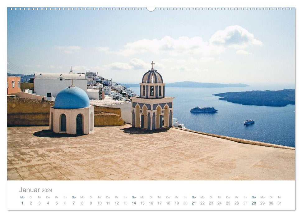 White Santorini (CALVENDO Premium Wall Calendar 2024) 