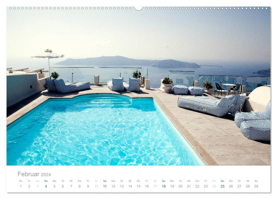 Weißes Santorin (CALVENDO Premium Wandkalender 2024)