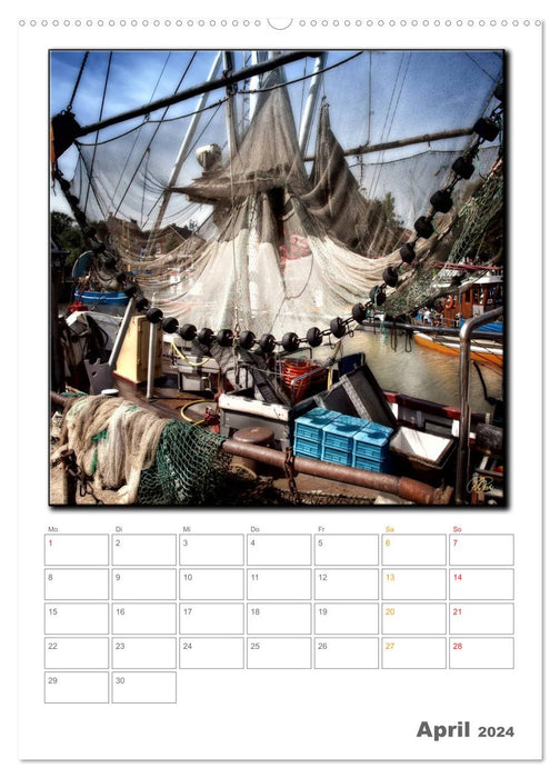 East Frisia - Neuharlingersiel Harbor (CALVENDO Premium Wall Calendar 2024) 