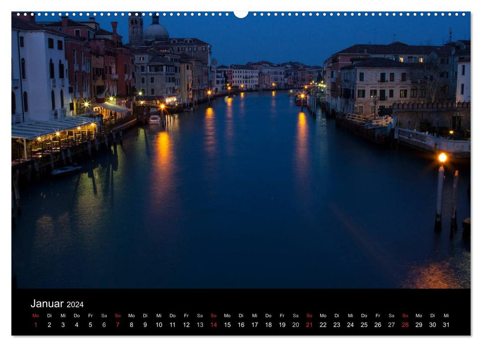 Venice at Night (CALVENDO Premium Wall Calendar 2024) 