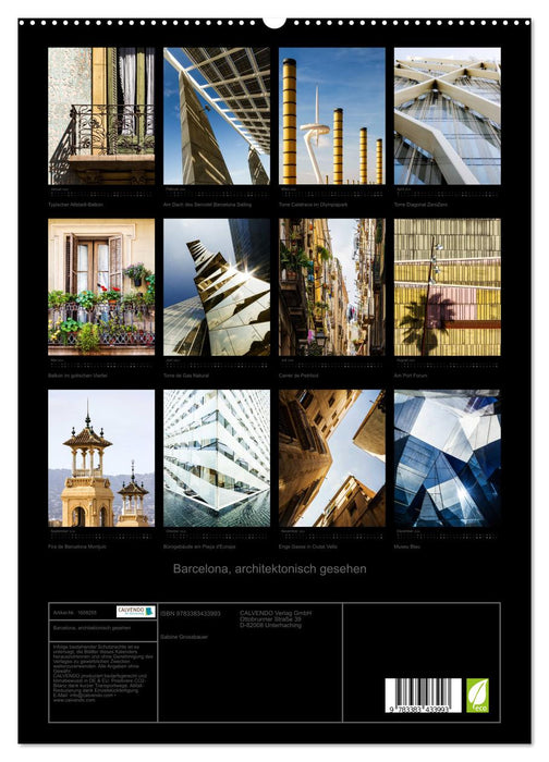 Barcelona, architektonisch gesehen (CALVENDO Premium Wandkalender 2024)