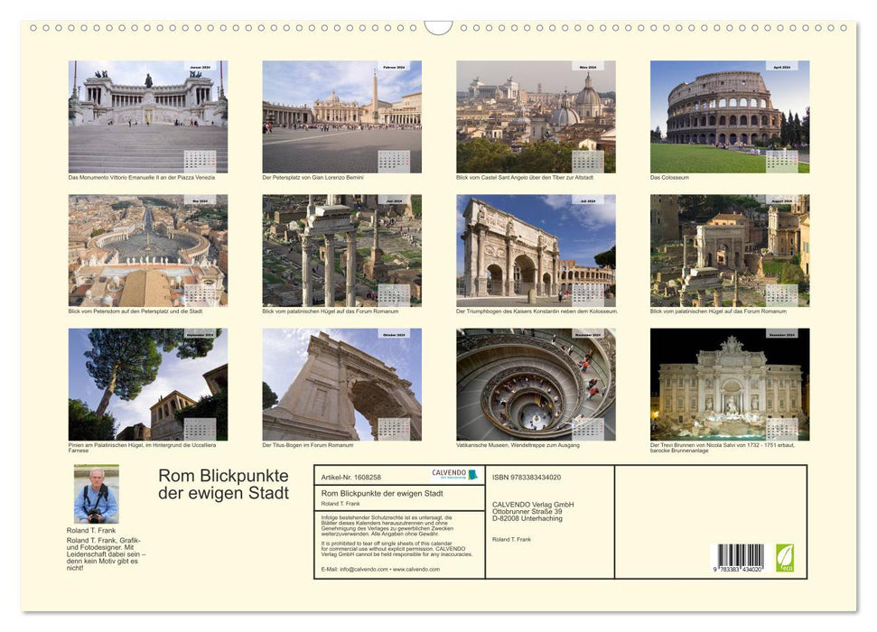 Rome, viewpoints of the eternal city. (CALVENDO wall calendar 2024) 