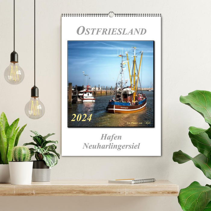 East Frisia - Neuharlingersiel Harbor (CALVENDO wall calendar 2024) 