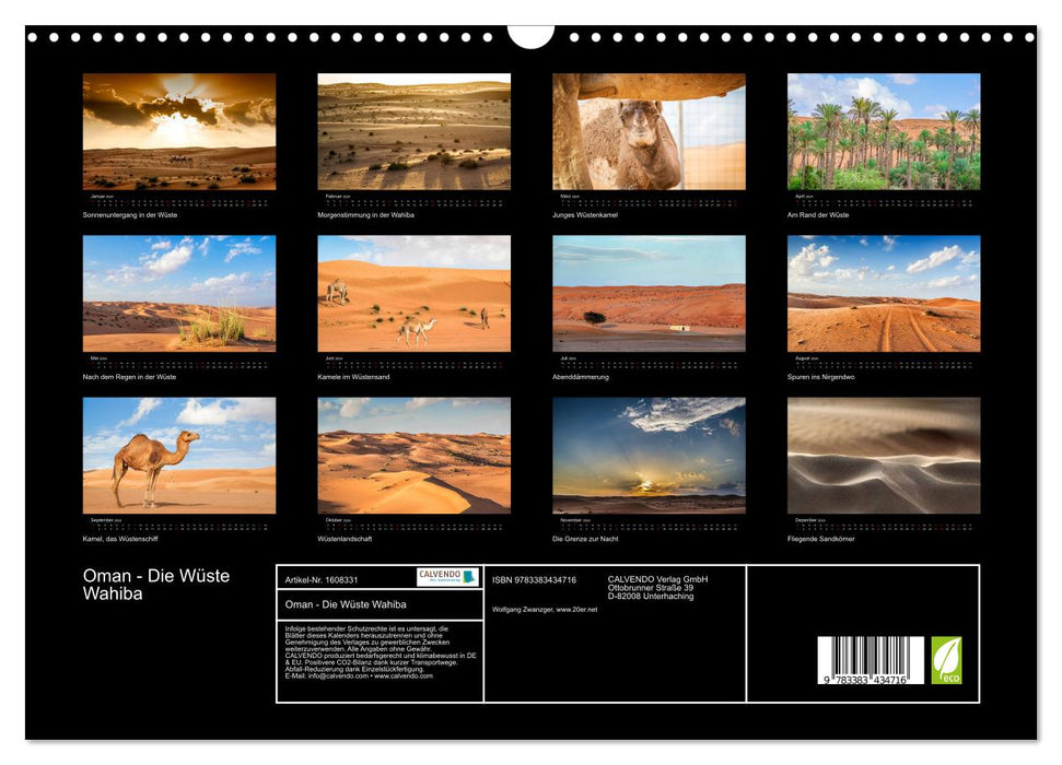 Oman - Die Wüste Wahiba (CALVENDO Wandkalender 2024)