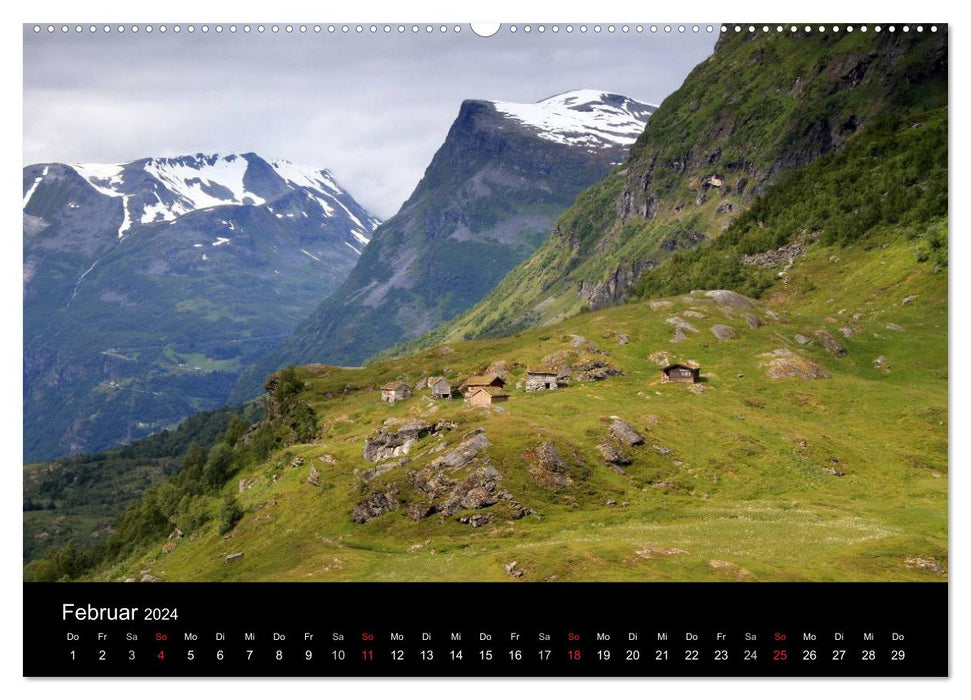 Norwegens Fjorde, Berge und mehr (CALVENDO Wandkalender 2024)