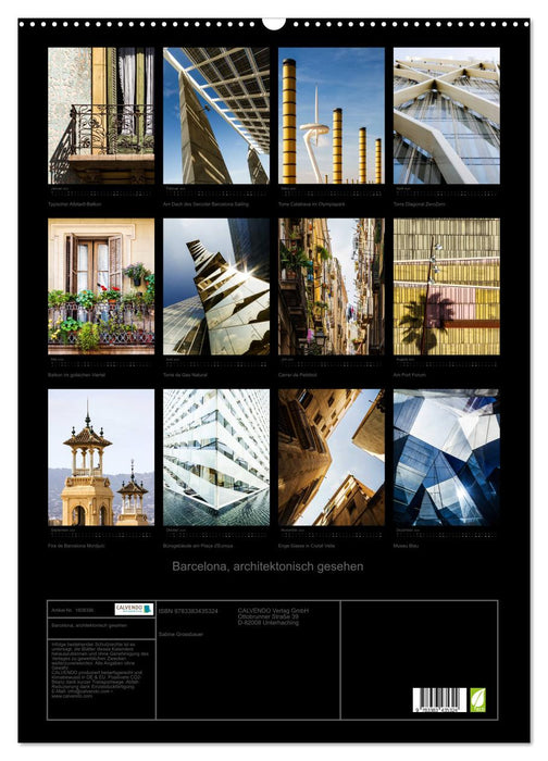 Barcelona, ​​architecturally seen (CALVENDO wall calendar 2024) 