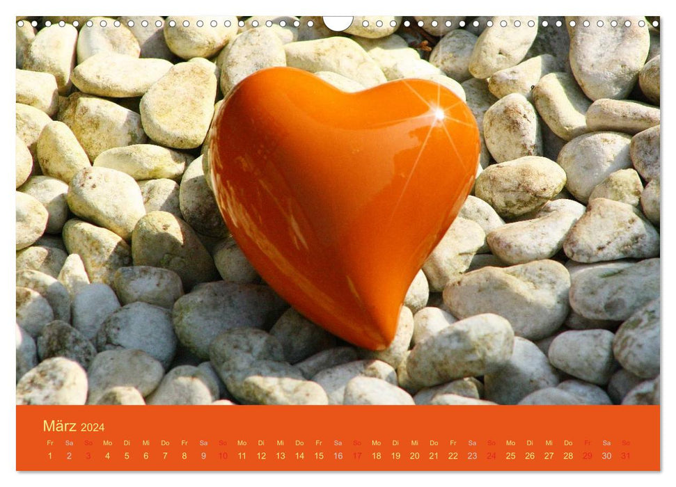 With a lot of heart through the year (CALVENDO wall calendar 2024) 