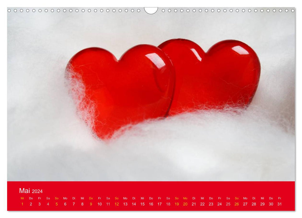 With a lot of heart through the year (CALVENDO wall calendar 2024) 