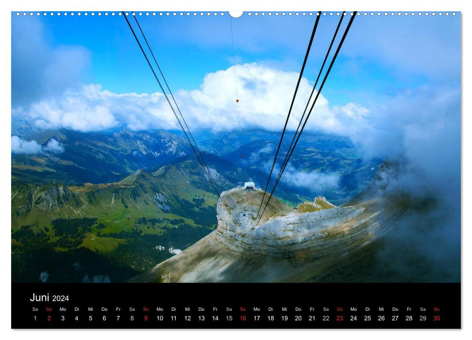 Alpenimpressionen, Region Schweiz/Frankreich (CALVENDO Wandkalender 2024)