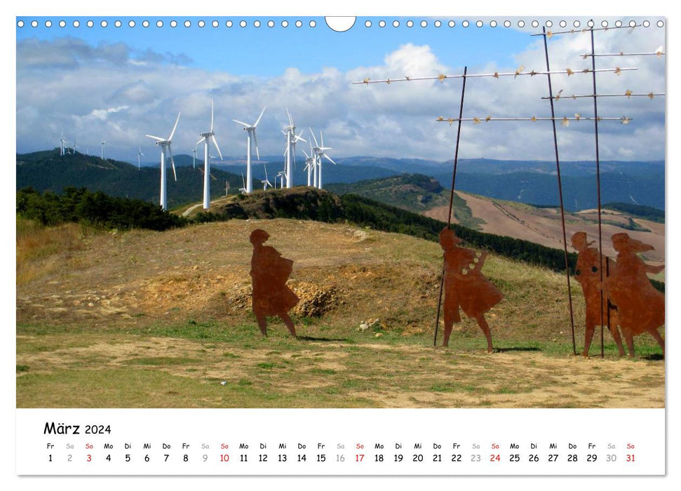 Camino Frances - Chemin de Saint-Jacques (Calendrier mural CALVENDO 2024) 