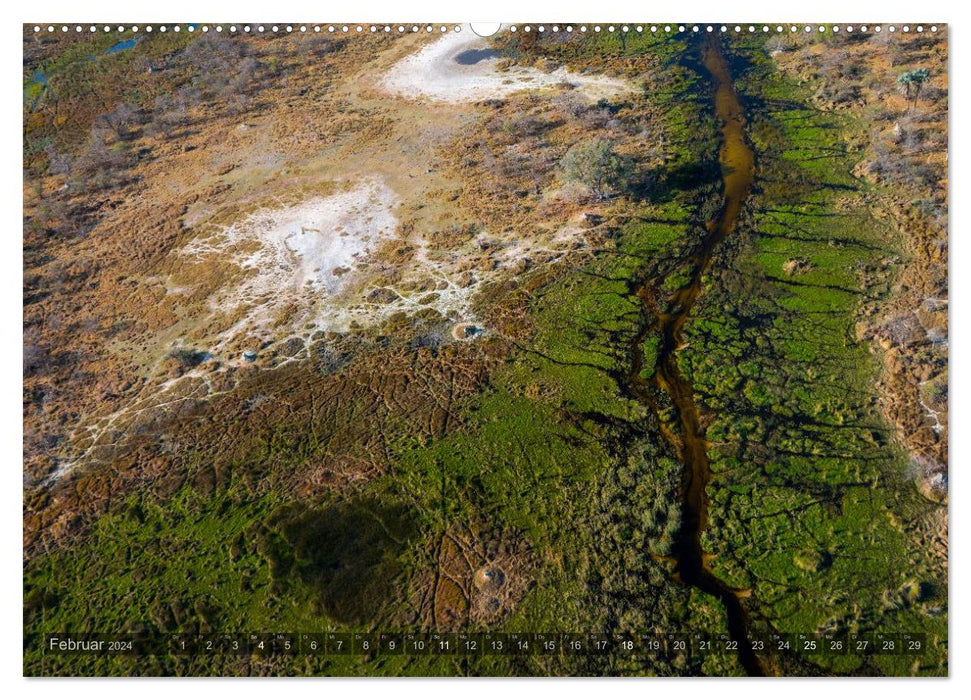 Okavango - Das Delta von oben (CALVENDO Premium Wandkalender 2024)