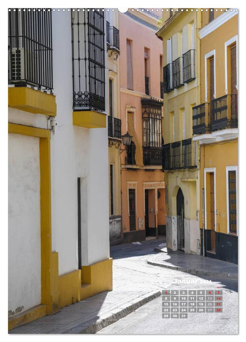 Seville, squares and alleys 2024 (CALVENDO Premium Wall Calendar 2024) 