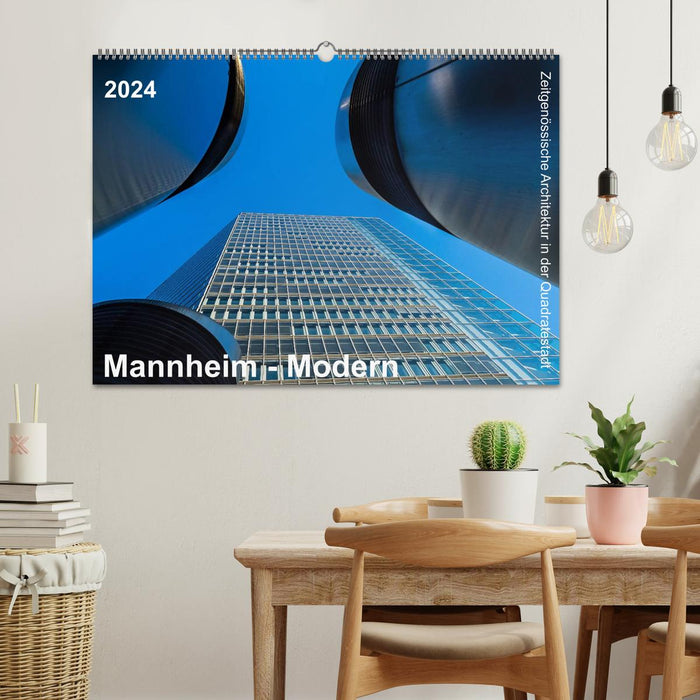 Mannheim Modern. Zeitgenössische Architektur in der Quadratestadt. (CALVENDO Wandkalender 2024)