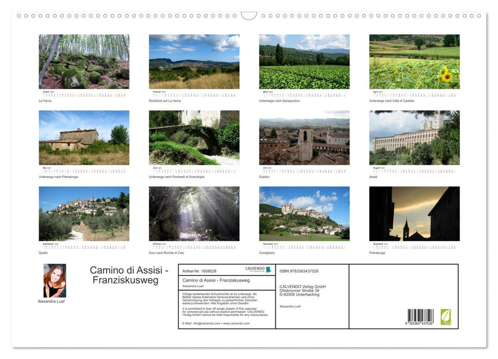 Camino di Assisi - St. Francis Way (CALVENDO wall calendar 2024) 