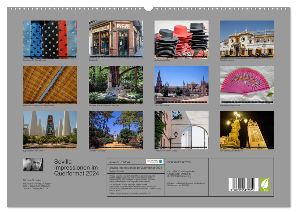 Sevilla Impressionen im Querformat 2024 (CALVENDO Premium Wandkalender 2024)