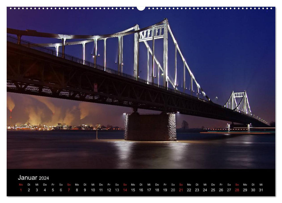 Duisburg Night Moments 2024 (CALVENDO Premium Wall Calendar 2024) 