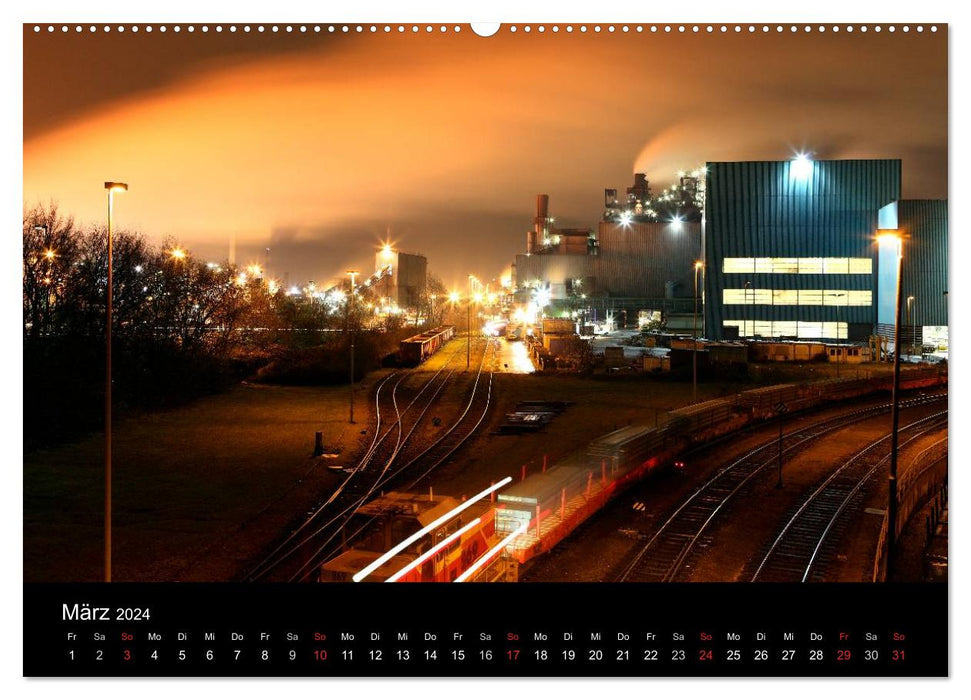 Duisburg Night Moments 2024 (CALVENDO Premium Wall Calendar 2024) 