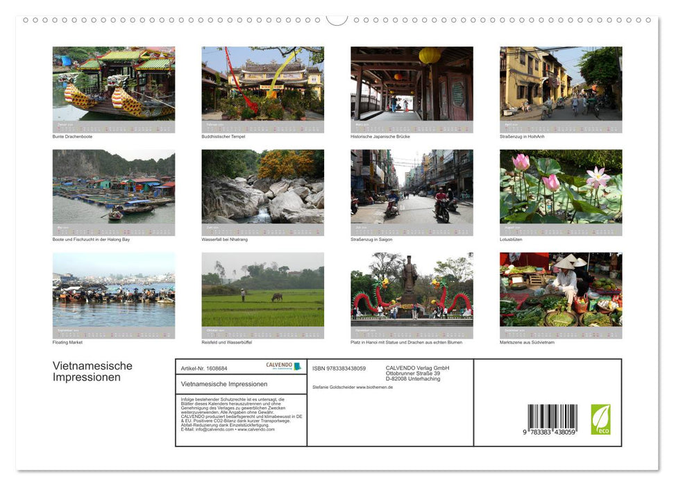 Vietnamesische Impressionen (CALVENDO Premium Wandkalender 2024)
