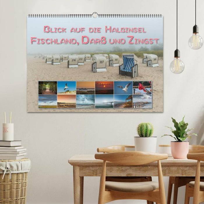 Vue sur la presqu'île du Fischland, Darß et Zingst (calendrier mural CALVENDO 2024) 