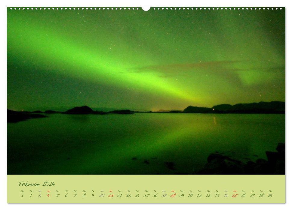 Northern lights magic on the Lofoten. Aurora borealis (CALVENDO wall calendar 2024)