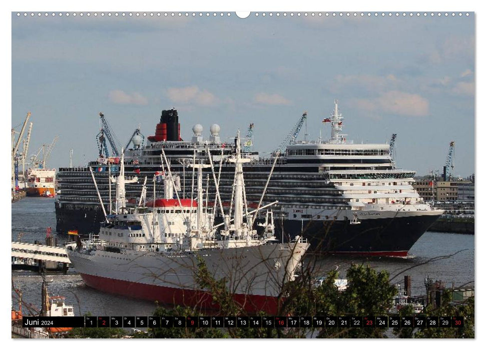 Cruise ships in Hamburg (CALVENDO wall calendar 2024) 