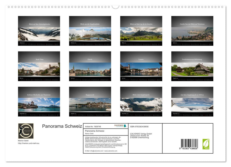 Panorama Schweiz (CALVENDO Premium Wandkalender 2024)