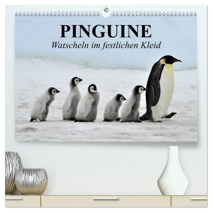 Penguins - waddling in festive dress (CALVENDO Premium Wall Calendar 2024) 