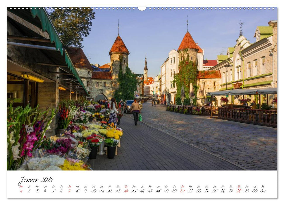 Vieille ville de Tallinn (Calvendo Premium Calendrier mural 2024) 