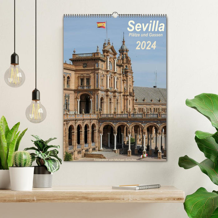 Sevilla, Plätze und Gassen 2024 (CALVENDO Wandkalender 2024)
