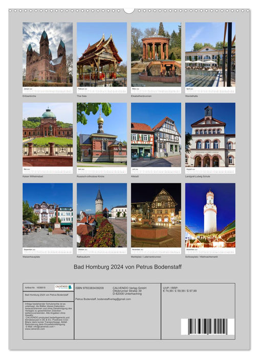 Bad Homburg 2024 von Petrus Bodenstaff (CALVENDO Premium Wandkalender 2024)