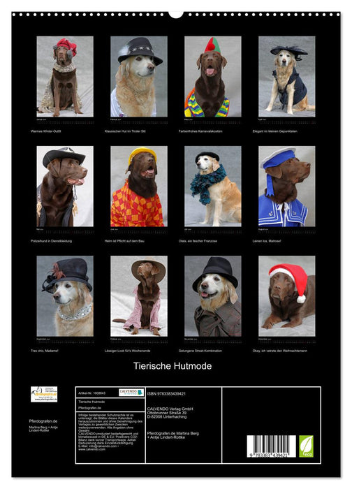 Animal hat fashion (CALVENDO Premium Wall Calendar 2024) 