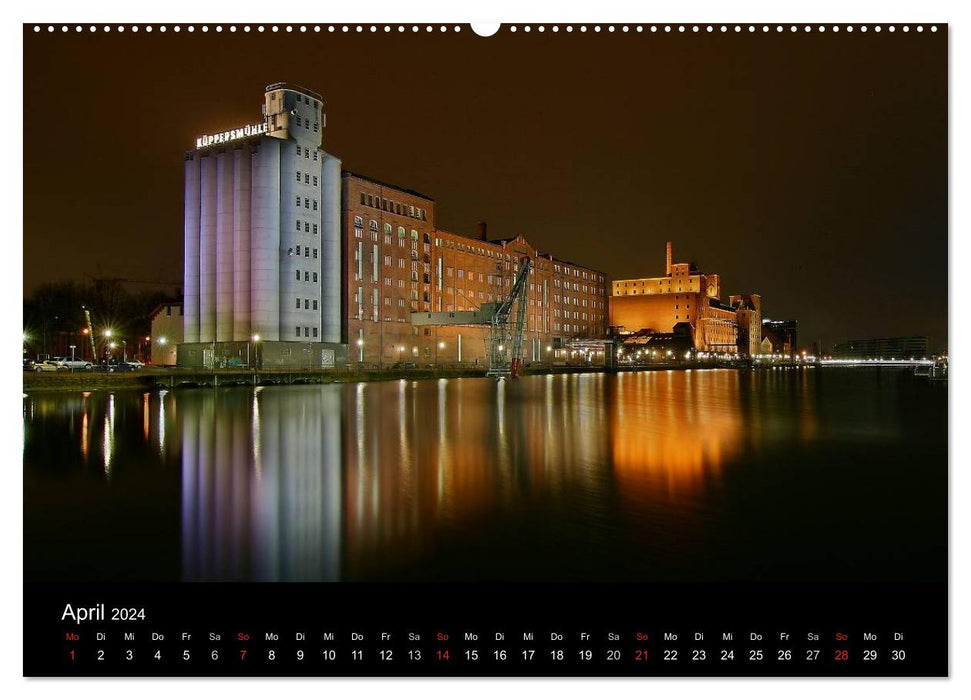 Duisburg Night Moments 2024 (CALVENDO Wall Calendar 2024) 