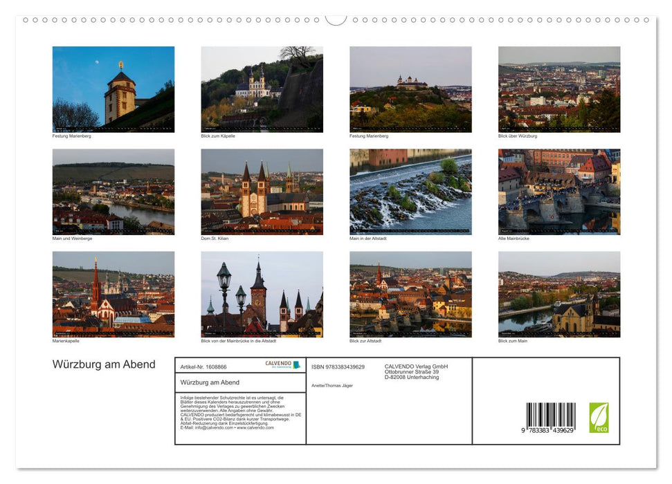 Würzburg am Abend (CALVENDO Premium Wandkalender 2024)