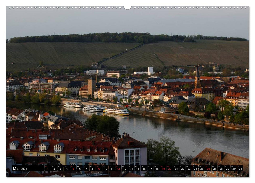 Würzburg le soir (Calendrier mural CALVENDO Premium 2024) 