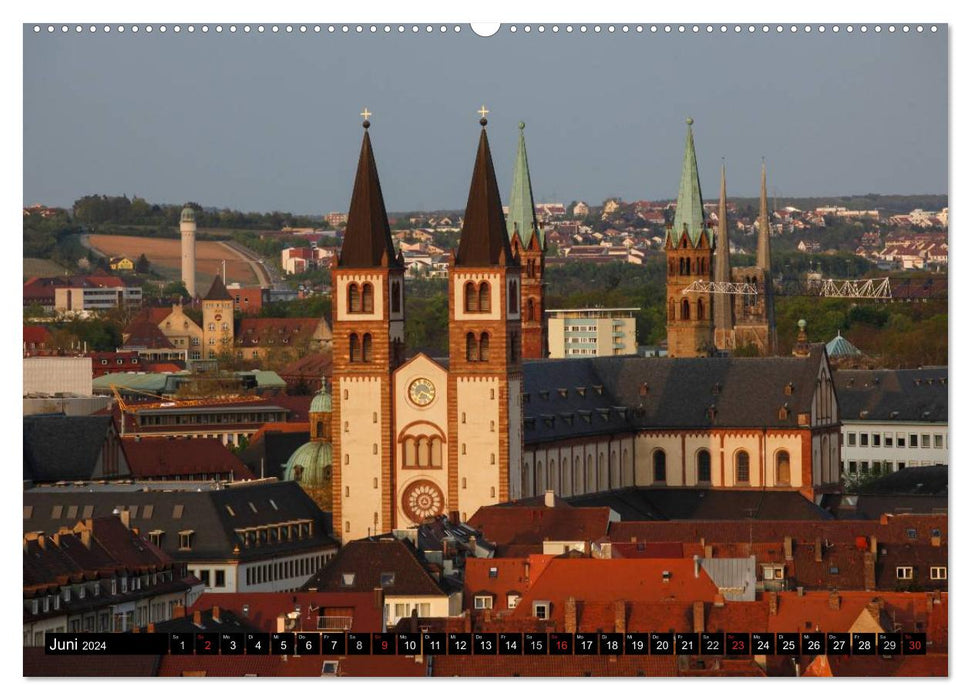 Würzburg le soir (Calendrier mural CALVENDO Premium 2024) 