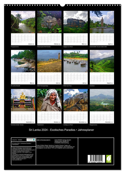 Sri Lanka 2024 – Paradis exotique – Agenda annuel (Calvendo Premium Wall Calendar 2024) 