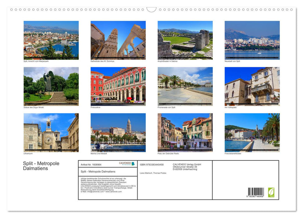 Split metropolis of Dalmatia (CALVENDO wall calendar 2024) 