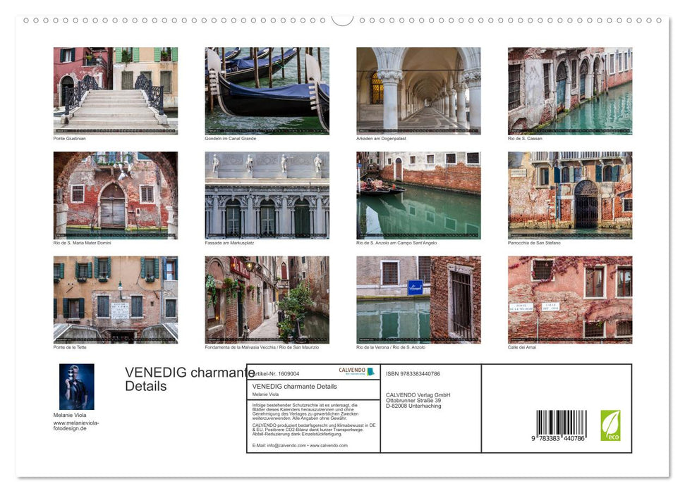 VENEDIG charmante Details (CALVENDO Premium Wandkalender 2024)