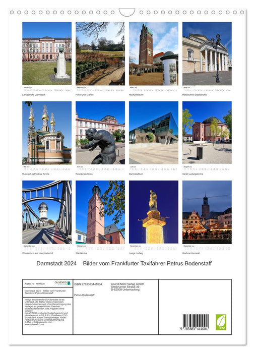 Darmstadt 2024 pictures from Frankfurt taxi driver Petrus Bodenstaff (CALVENDO wall calendar 2024) 