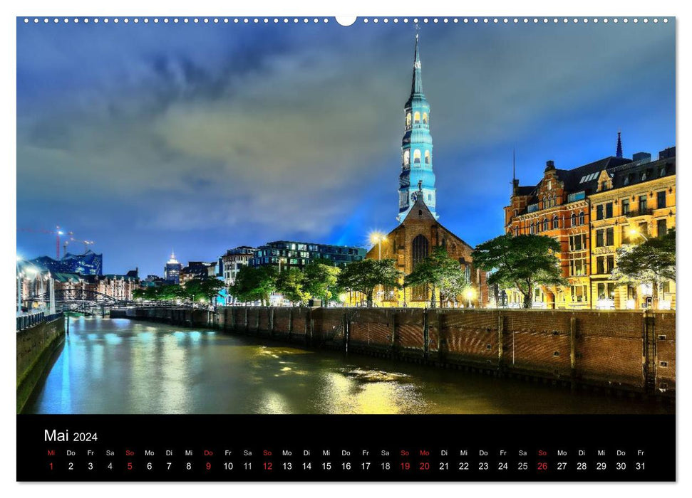Charming Hamburg (CALVENDO Premium Wall Calendar 2024) 