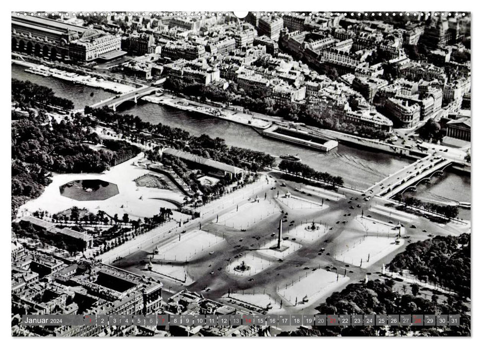 Historisches Paris: aus der Luft besehen (CALVENDO Wandkalender 2024)