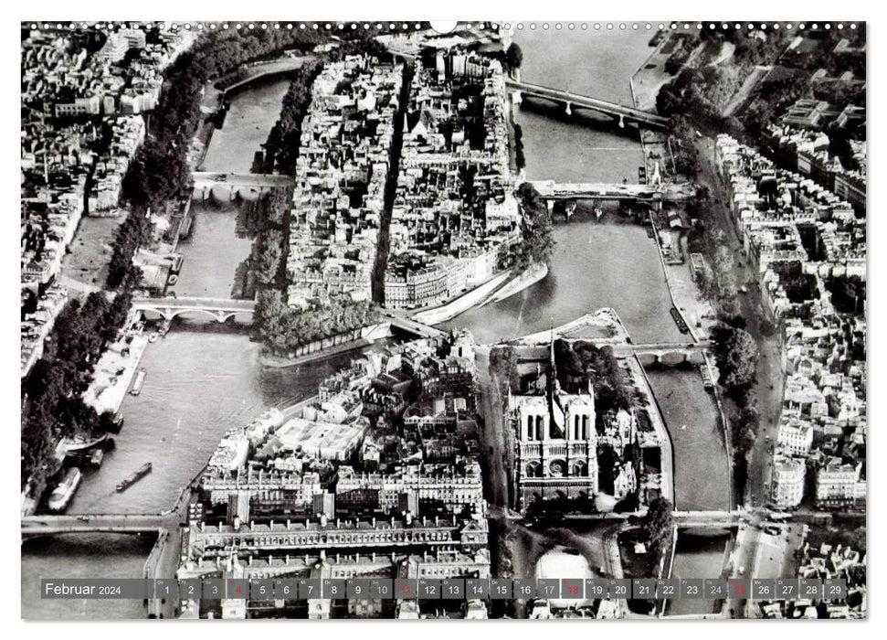 Historical Paris: seen from the air (CALVENDO wall calendar 2024) 
